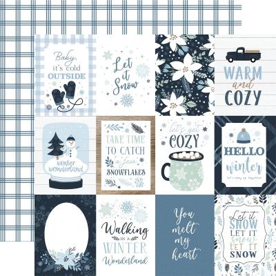 Echo Park Winter Designpapier - 3x4 Journaling Cards